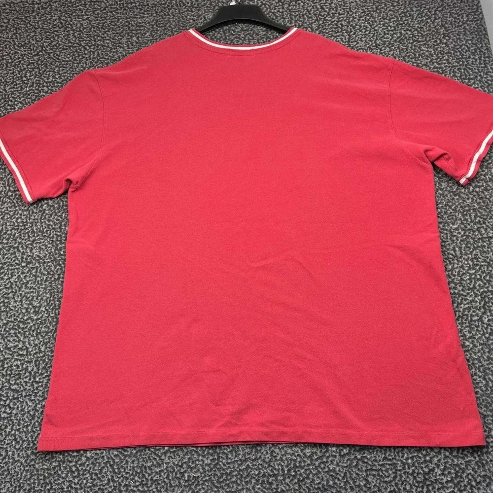 Vintage Polo Ralph Lauren Shirt Men 3XLT Red V-Neck Short Sleeve Cotton